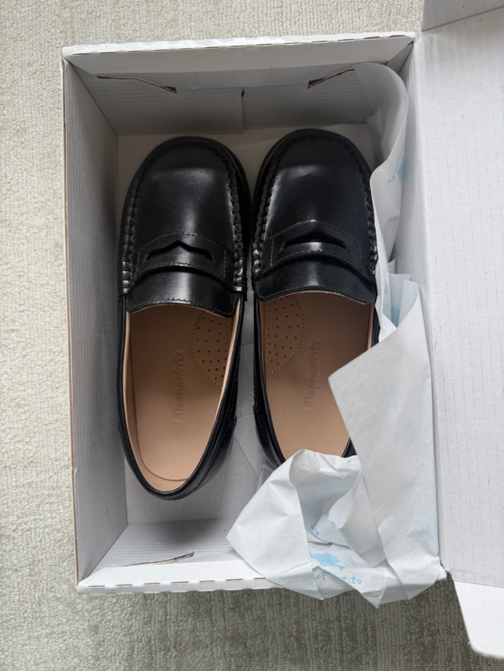 Elephantito Black Kids Penny Loafers